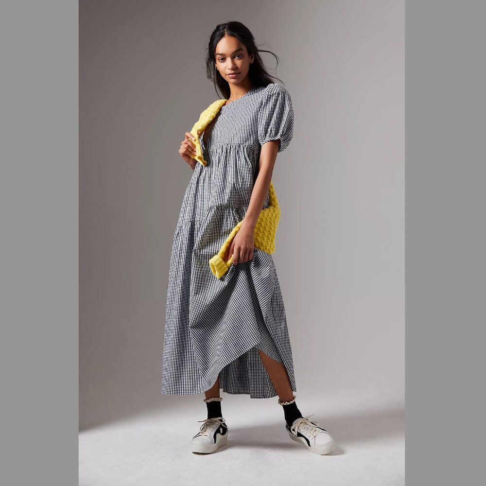 Anthropologie Black and White Maxi Dress